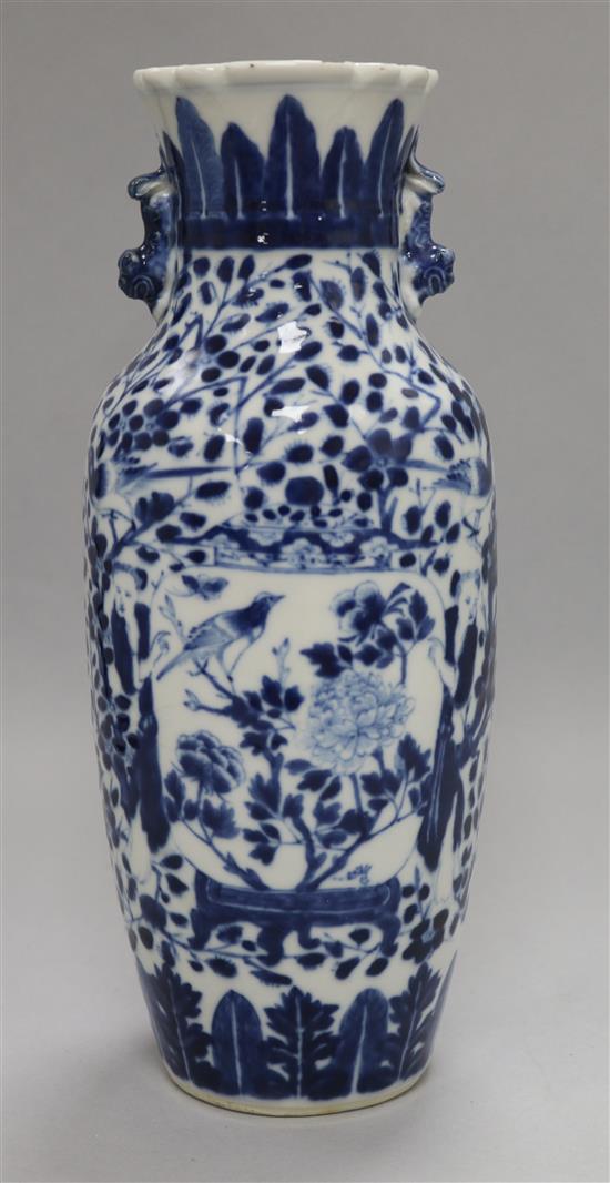 A Chinese blue and white vase, c.1900